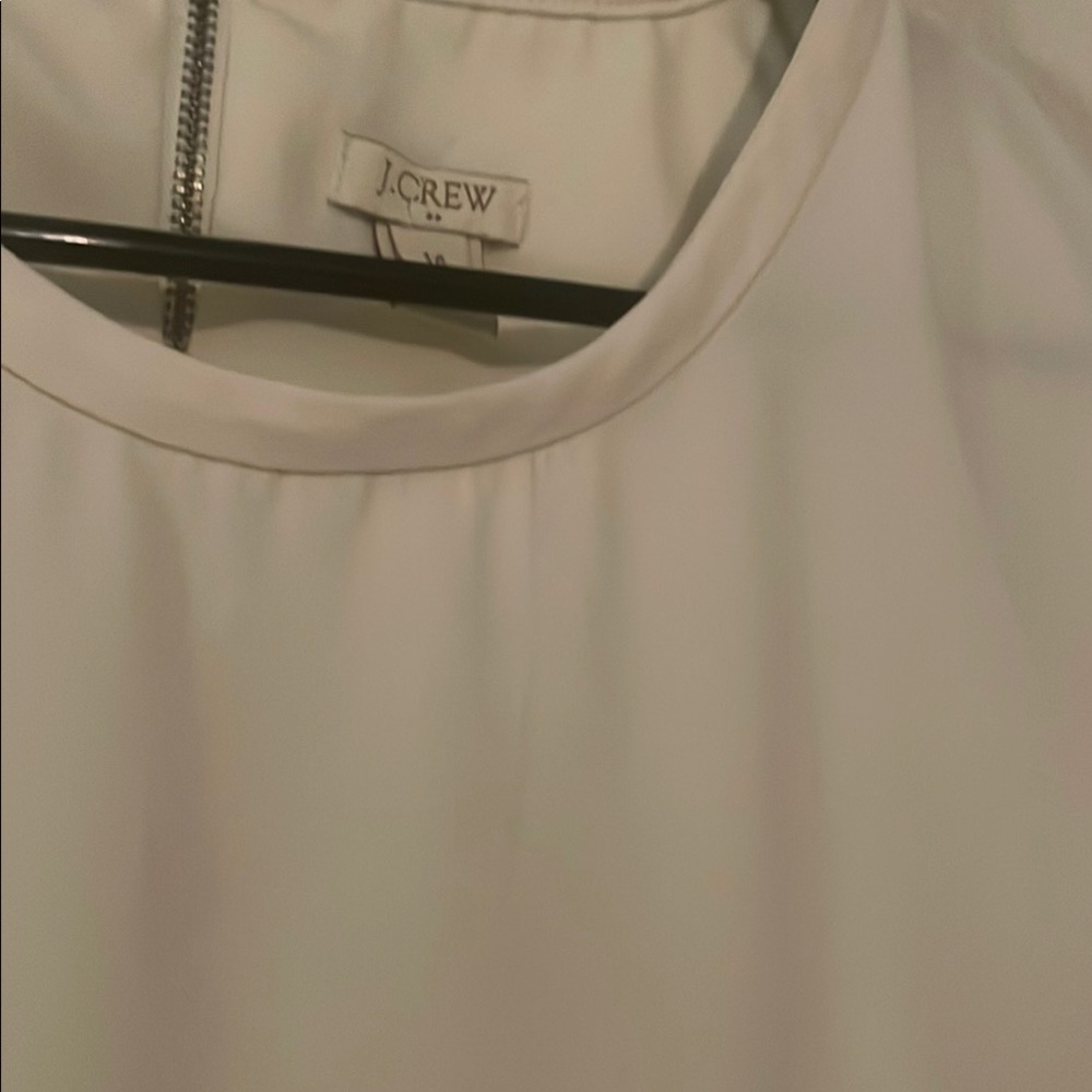 J. Crew Off White Ruffled Cap Sleeve Blouse - Picture 3 of 5